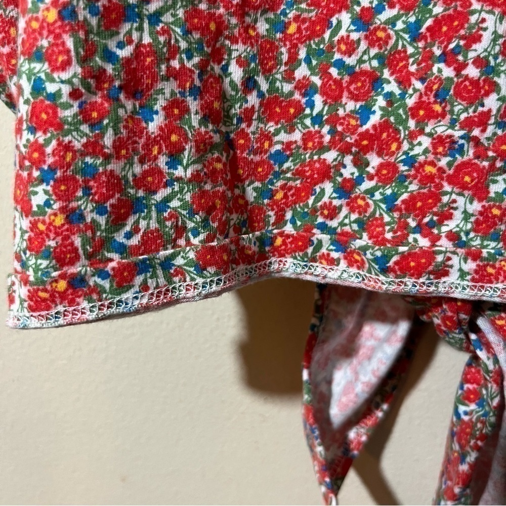 Zara Crop Tie Front Floral Print T Shirt Women’s Small Cowgirl Western Festival - Picture 7 of 8